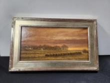 Rare Framed Oil Painting on Panel by Raymond Knaub "Before Nightfall"