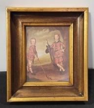 Scottish Children Golfing Framed Print