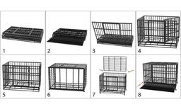 New in Box, HEAVY DUTY DOG CRATE, SKU: P-0209-BKA1 - 47.5in x 36in x 30.7in, Portable