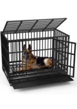 New in Box, HEAVY DUTY DOG CRATE, SKU: P-0209-BKA1 - 47.5in x 36in x 30.7in, Portable