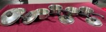 Lot of 5 Vintage Seal-O-Matic Cookware w/ Lids