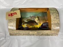Vintage Storz Light Crappie Log Framed Cardboard Aquarium Signed by Kraayvanger