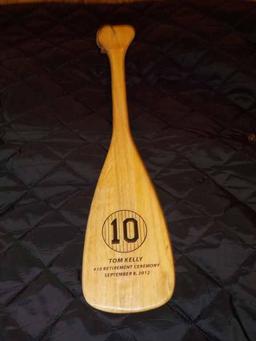 Tom Kelly Retirement Ceremony Paddle 18-inches Long and Dated September 8, 2012