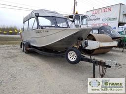 BOAT, DUCKWORTH RIVER BOAT, 23FT X 8FT, INBOARD 212 HAMILTON JET, 454 MOTOR. WITH TRAILER