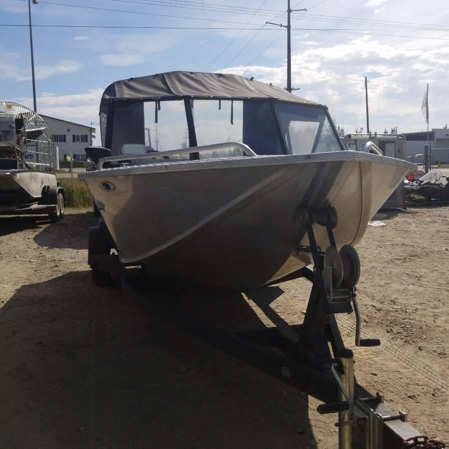 BOAT, 1990 DUCKWORTH, 17FT, 5.0L, AMERICAN TURBINE JET, CANVAS TOP, SN:FSM01084K990 ON 1990 TRAILER