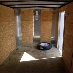 ENCLOSED TRAILER, 2014, V NOSE, 3500LB AXLES, 14FT, REAR DROP RAMP