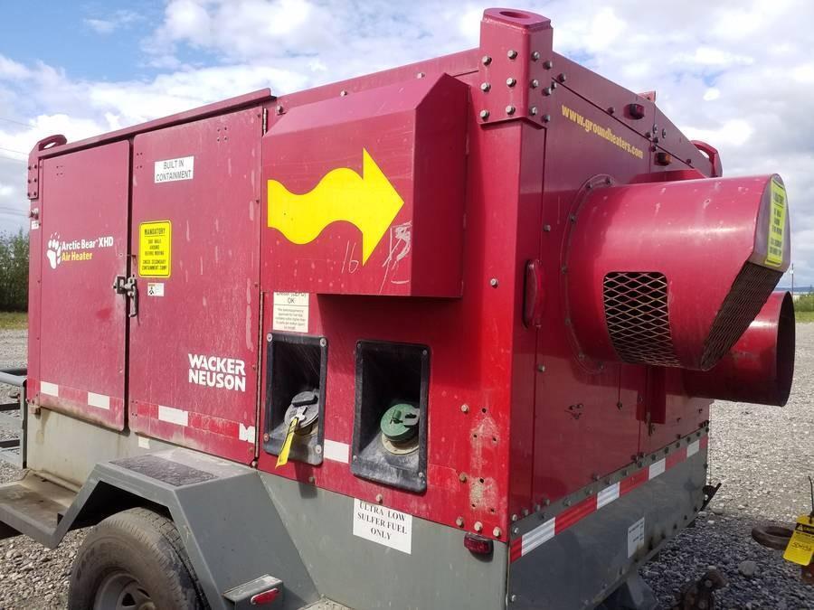 HEATER, 2008 WACKER NEUSON ARCTIC BEAR XHD, 766000 BTU PER HOUR MAX, 4CYL KUBOTA DIESEL ENGINE, TRAI