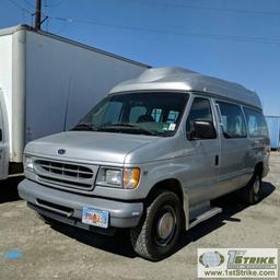 2001 FORD E-350 VAN, 5.4L TRITON GAS, 2WD, WHEEL CHAIR RAMP