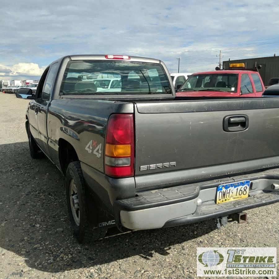 2000 GMC SIERRA 1500 SL, 4.8L GAS, 4X4, EXTENDED CAB, SHORT BED