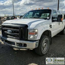 2008 FORD F-250 SUPERDUTY XL, 5.4L GAS, 4X4, CREW CAB, SHORT BED