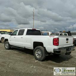 2016 CHEVROLET SILVERADO 2500HD LT, 6.6L DURAMAX DIESEL, 4X4, CREW CAB, LONG BED