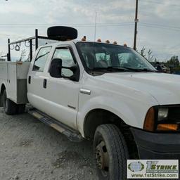 2006 FORD F-350 SUPERDUTY XL, 6.0L POWERSTROKE DIESEL, 4X4, DUALLY, CREW CAB, UTILITY BED