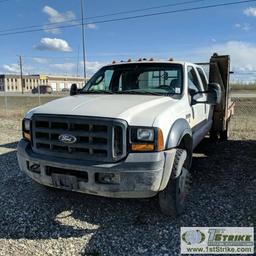 2006 FORD F-450 SUPERDUTY XL, 6.0L POWERSTROKE DIESEL, 4X4, DUALLY, CREW CAB, WELDING BED