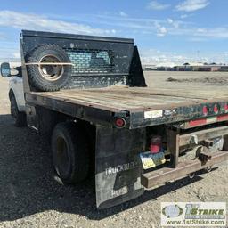 2000 FORD F-350 SUPERDUTY XL, 6.8L TRITON GAS, 4X4, DUALLY, STANDARD CAB, 9FT FLAT BED