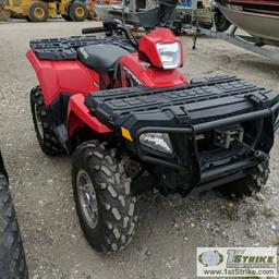 FOUR WHEELER, 2007 POLARIS SPORTSMAN 500 HO, AWD, AUTO TRANSMISSION WITH WINCH