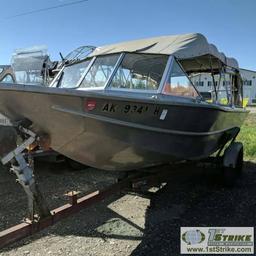 BOAT, 1981 ALMAR JETLINE, ALUMINUM 22FT, FORD 351 GAS MOTOR, HAMILTON 3 STAGE JET UNIT, 385HP,Â CANV