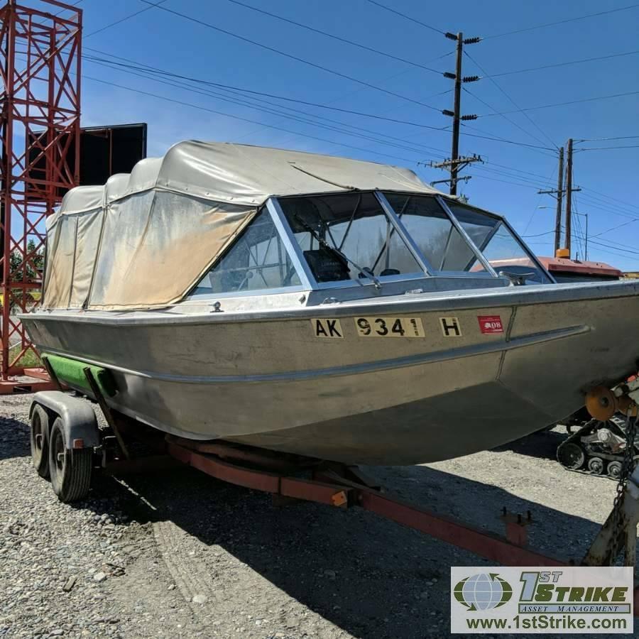 BOAT, 1981 ALMAR JETLINE, ALUMINUM 22FT, FORD 351 GAS MOTOR, HAMILTON 3 STAGE JET UNIT, 385HP,Â CANV