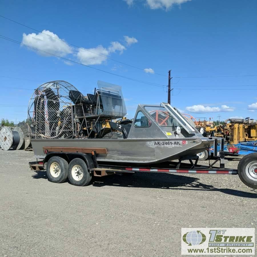AIR BOAT, 2008, GM VORTEC 8100 ENGINE, WHIRLWIND COMPOSITE PROP, DUAL TANKS, 18FT X 7FT