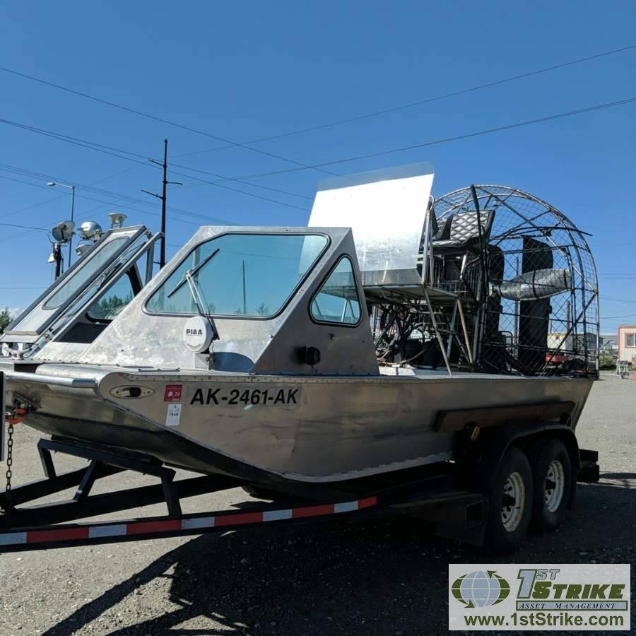 AIR BOAT, 2008, GM VORTEC 8100 ENGINE, WHIRLWIND COMPOSITE PROP, DUAL TANKS, 18FT X 7FT