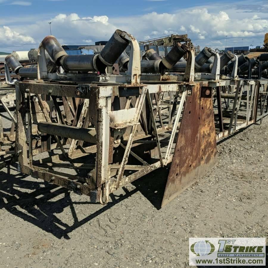 CONVEYOR, 3 SECTIONS WITH STANDS, APPROX 90FT LONG, 29-1/2IN WIDE BELT, 10HP