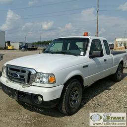 2009 FORD RANGER XLT, 4.0L GAS, 4X4, EXTENDED CAB, BED COVER