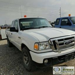 2009 FORD RANGER XLT, 4.0L GAS, 4X4, EXTENDED CAB, BED COVER