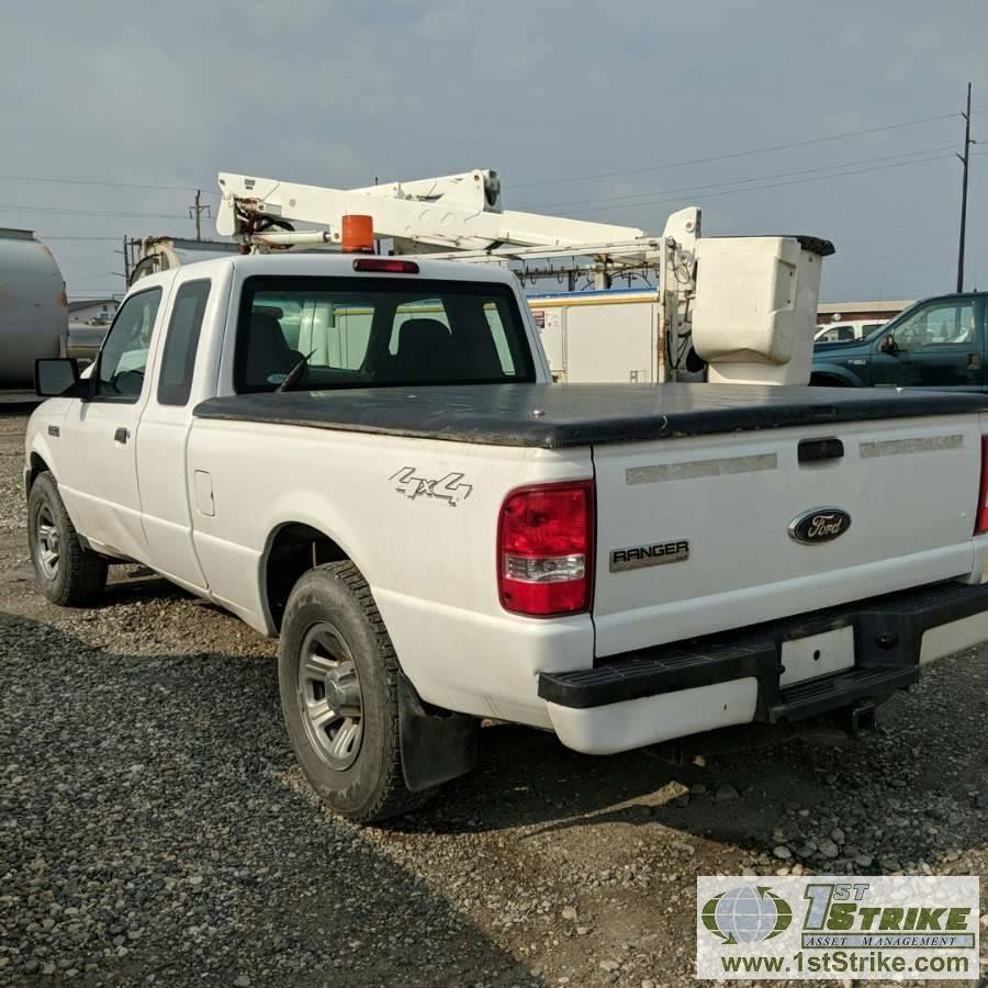 2009 FORD RANGER XLT, 4.0L GAS, 4X4, EXTENDED CAB, BED COVER