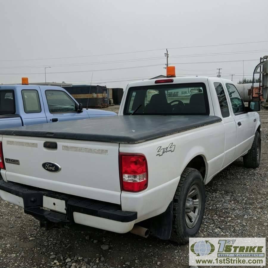 2009 FORD RANGER XLT, 4.0L GAS, 4X4, EXTENDED CAB, BED COVER