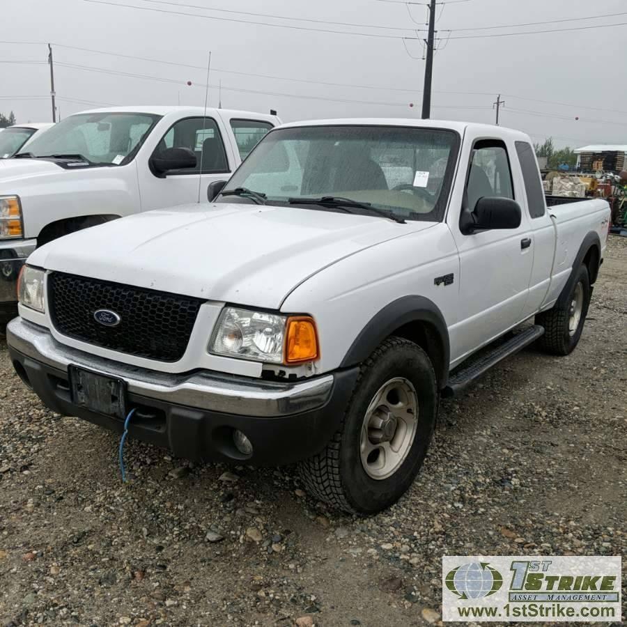 2001 FORD RANGER XLT, 4.0L GAS, 4X4, EXTENDED CAB