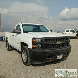 2015 CHEVROLET SILVERADO 1500, 4.3L, 4X4, SINGLE CAB, LONG BED