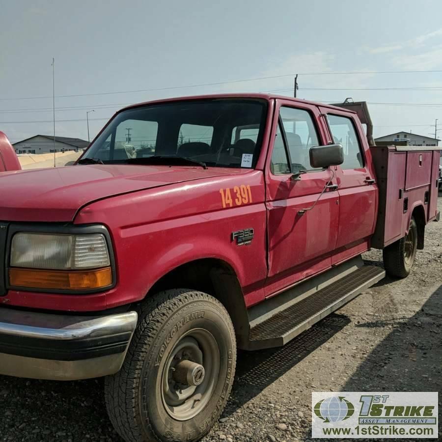 1997 FORD F-350 XL, 7.3L POWERSTROKE DIESEL, 4X4, CREW CAB, SERVICE BED