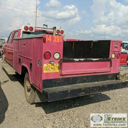 1997 FORD F-350 XL, 7.3L POWERSTROKE DIESEL, 4X4, CREW CAB, SERVICE BED