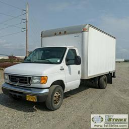 2005 FORD E-350 BOX VAN, 4.6L GAS, DUALLY, 14FT BOX