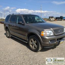 2003 FORD EXPLORER, 4.6L V8 GAS, 4X4