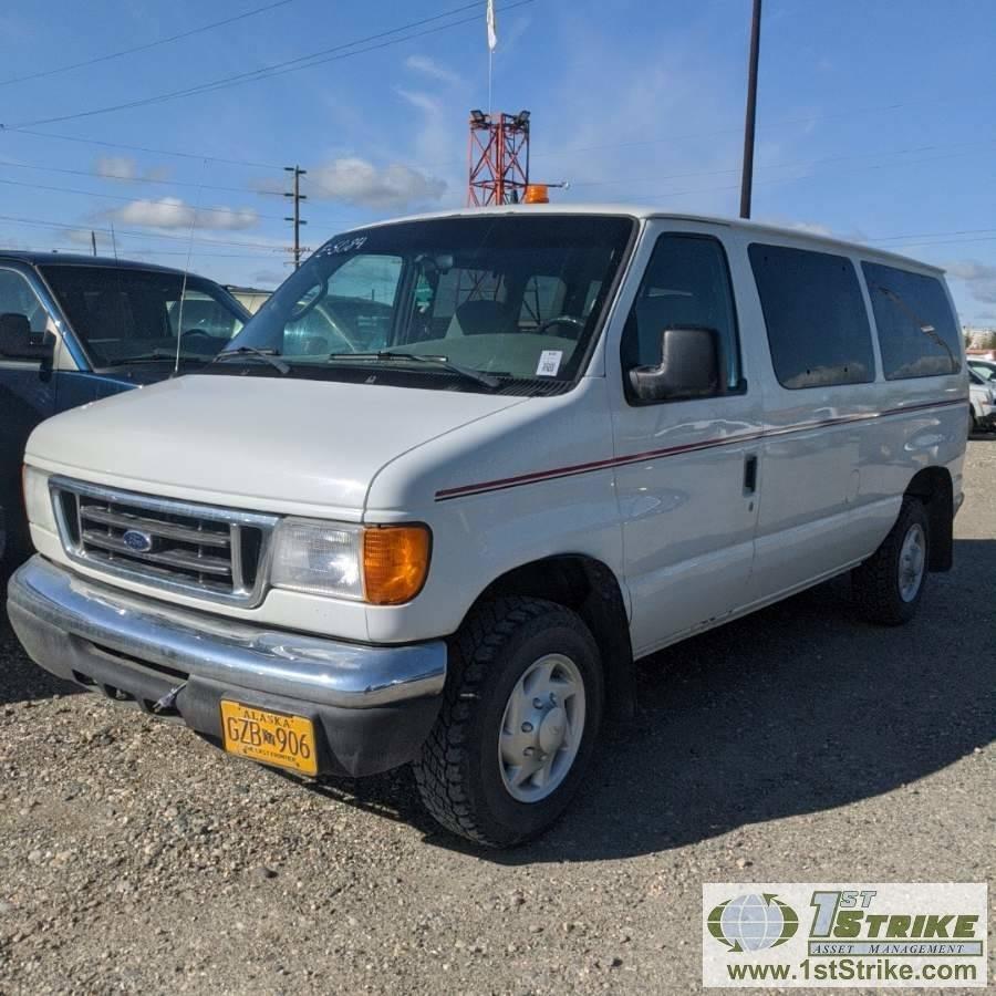 2007 FORD E-350 SUPERDUTY XLT VAN, 5.4L GAS, RWD, 11 PASSENGER