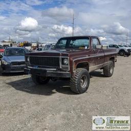 1979 GMC K15, V8 GAS, 4X4, REGULAR CAB, SHORT BED