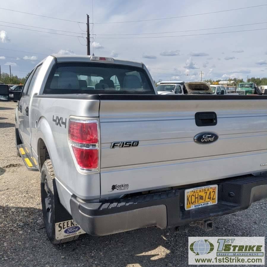 2013 FORD F-150 XL, 5.0L GAS ENGINE, 4X4, CREW CAB, SHORT BED. TITLE IN TRANSIT