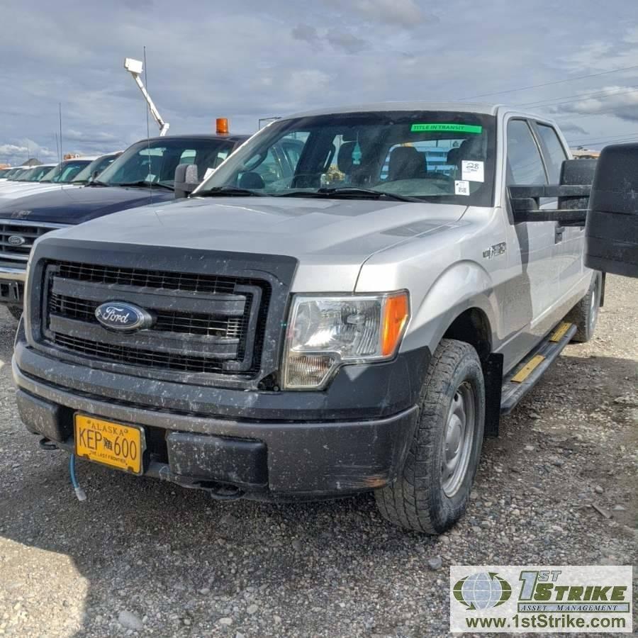 2013 FORD F-150 XL, 5.0L GAS, 4X4, CREW CAB, SHORT BED. TITLE IN TRANSIT