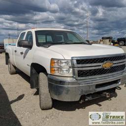 2013 CHEVROLET SILVERADO 2500HD, LS, 6.0L VORTEC GAS, 4X4, CREW CAB, LONG BED