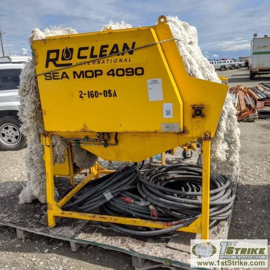 OIL SPILL CONTAINMENT SKIMMER, RO CLEAN SEA MOP 4090, WITH HYDRAULIC CONTROLS, HOSES