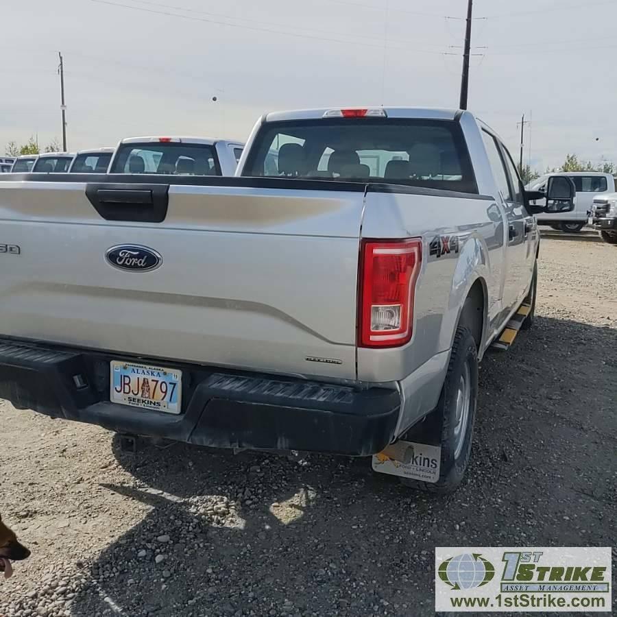 2015 FORD F-150 XL, 5.0L GAS, 4X4, CREW CAB, SHORT BED