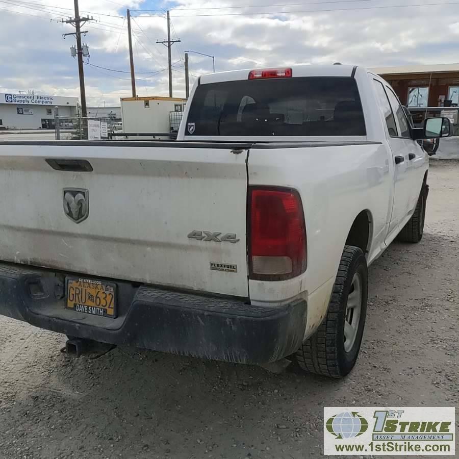 2012 RAM 1500, 4.7L MAGNUM GAS, 4X4, CREW CAB, SHORT BED