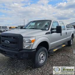 2014 FORD F-250 SUPERDUTY XL, 6.2L GAS, 4X4, CREW CAB, LONG BED