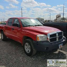 2006 DODGE DAKOTA SLT, 3.7L MAGNUM, CREW CAB, SHORT BED. UNKNOWN MECHANICAL PROBLEMS