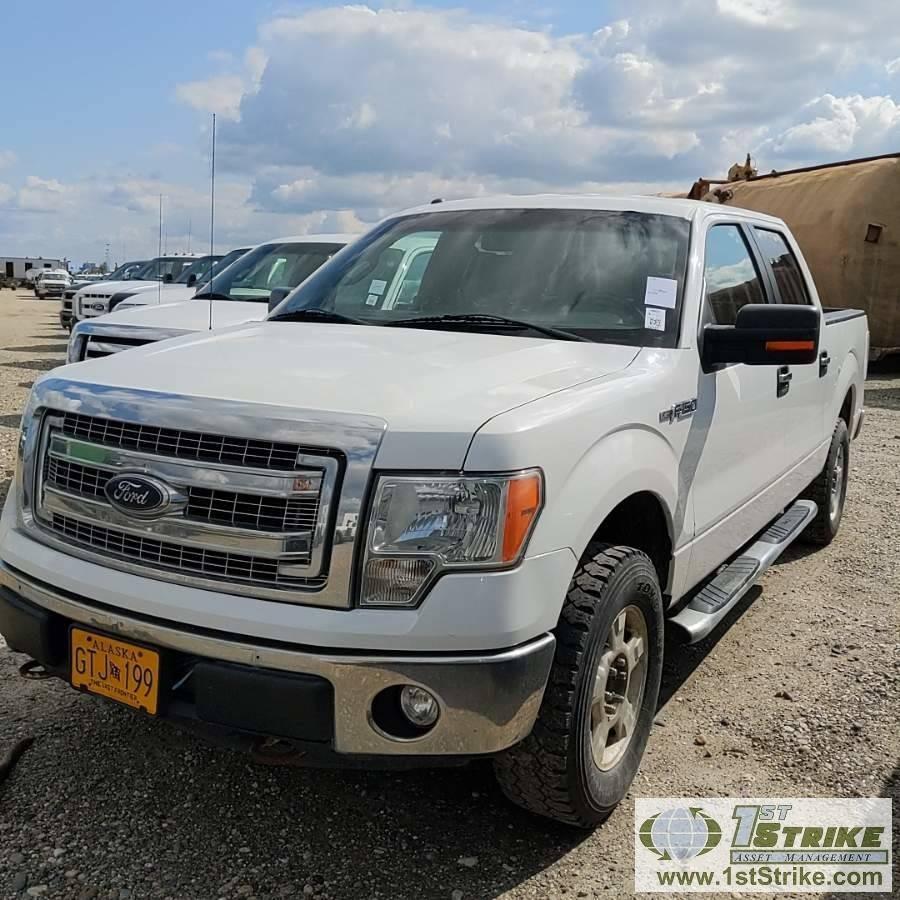 2013 FORD F-150 XLT, 5.0L GAS, 4X4, CREW CAB, SHORT BED