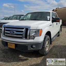 2011 FORD F-150 XLT, 5.0L GAS, 4X4, CREW CAB, SHORT BED