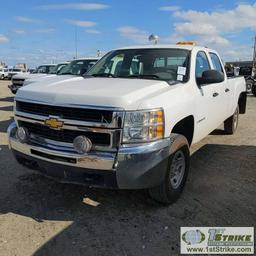 2008 CHEVROLET SILVERADO 2500HD LS, 6.6L DURAMAX, 4X4, CREW CAB, LONG BED. WEBASTO HEAT