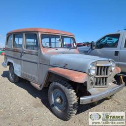 1959 JEEP WILLYS, 226 HURRICANE, 4X4, 2-DOOR WAGON. UNKNOWN MECHANICAL PROBLEMS. OWNER STATES: WAS R