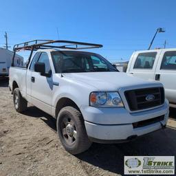 2004 FORD F-150, 4.6L GAS, 4X4, EXTENDED CAB, SHORT BED WITH RACK. RECONSTRUCTED TITLE