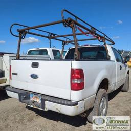 2004 FORD F-150, 4.6L GAS, 4X4, EXTENDED CAB, SHORT BED WITH RACK. RECONSTRUCTED TITLE